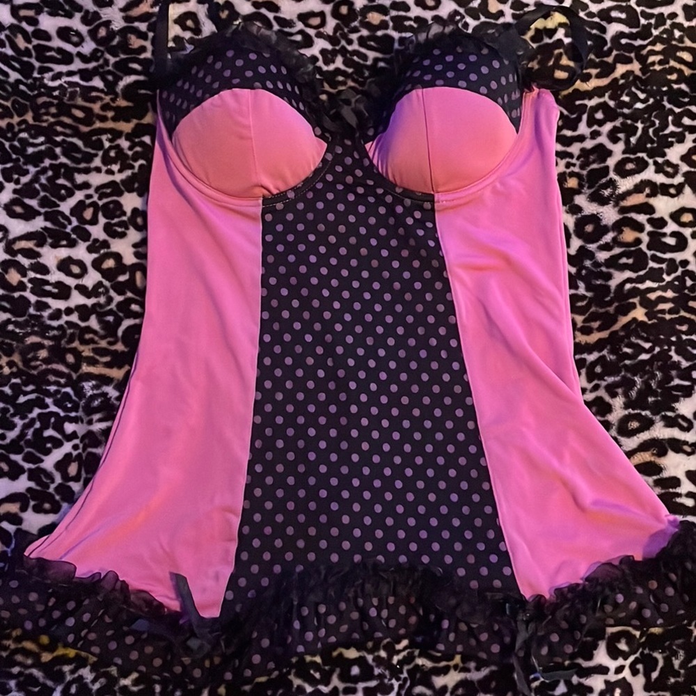 Pink & Polka dot top